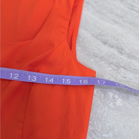 Ann Taylor NWT Orange Fit & Flare Dress Size 2 Cotton Square Neck Midi - Picture 10 of 10